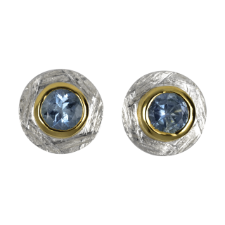Ear Studs Aquamarine partly gold plated 5µ