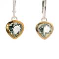 Prasiolite earrings, partly gold-plated 5µ
