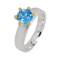 Bague Aigue-marine - partiellement dorée 5 µ