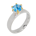Ring Aquamarin teilvergoldet 5µ