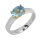 Ring aquamarine partly gold-plated 5µ