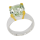 Ring Prasiolith teilvergoldet 5µ