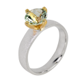 Ring Prasiolith teilvergoldet 5µ