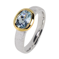 Bague aigue-marine - partiellement plaquée or 5...