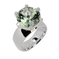 Ring Prasiolite partly gold-plated 5µ