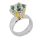 Ring Prasiolith teilvergoldet 5µ
