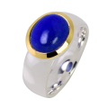 Ring Lapis Lazuli partly gold-plated 5µ