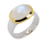 Bague en pierre de lune arc-en-ciel partiellement plaquée or 5 µ