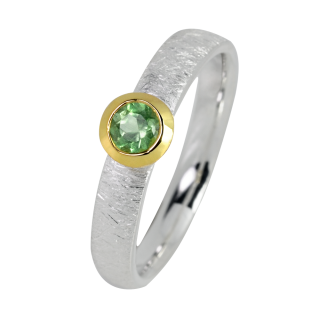 Ring Tsavorit- teilvergoldet 5µ