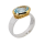 Bague topaze bleue partiellement dorée 5µ
